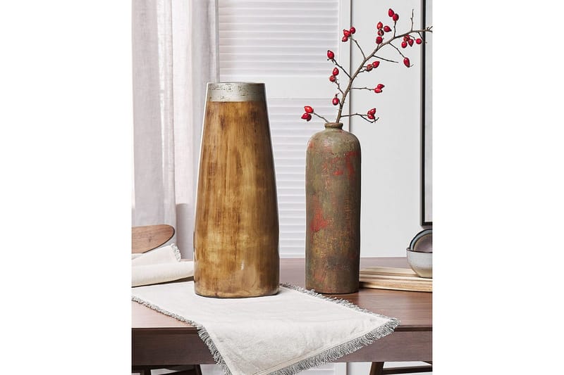 Dekorationsvas Beliani Cyrene Dark colored wood||Silver - Sisustustuotteet - Maljakko