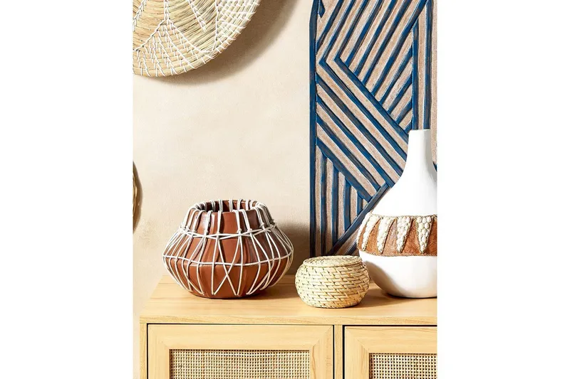 Dekorationsvas Beliani Kluet Brown||Beige - Sisustustuotteet - Maljakko