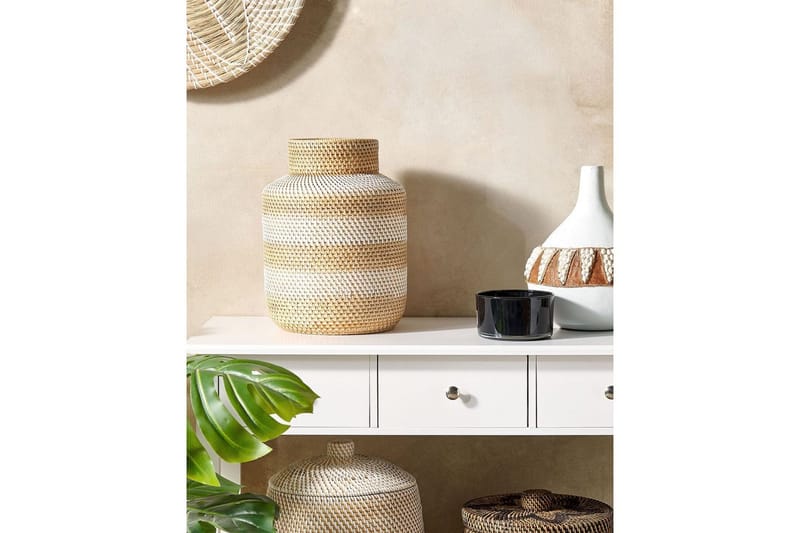 Dekorationsvas Beliani Renun White||Nature||Beige - Sisustustuotteet - Maljakko