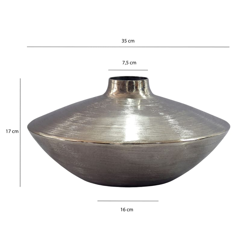 Helin reunavati 35 cm alumiinia - hopea - Sisustustuotteet - Maljakko