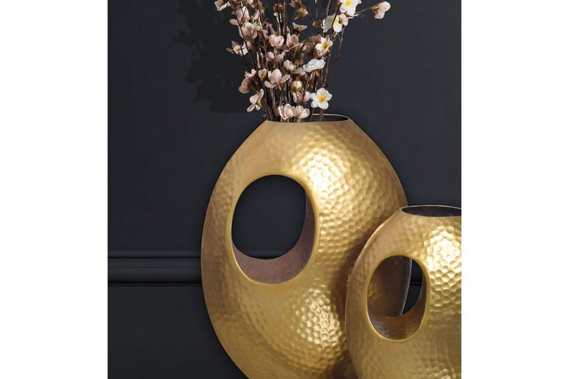 Maljakko Wohnling Sarja 2 Alumiininen Vasaroitu ulkonäkö, moderni loft-tyyli Kulta - Kulta - Sisustustuotteet - Maljakko