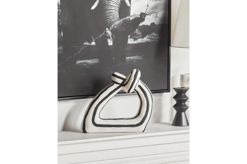 Prydnadsfigur Beliani Zander Black||White - Sisustustuotteet - Maljakko