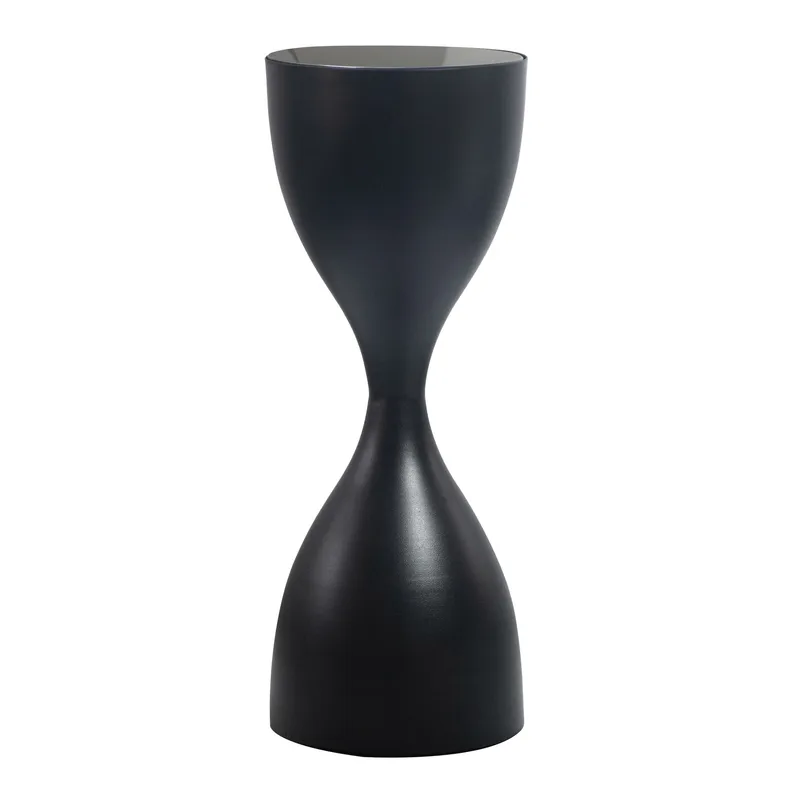 Relvik pyöreä sivupöytä 23 cm metallia ja lasia, musta