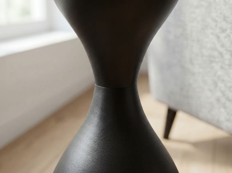 Relvik pyöreä sivupöytä 23 cm metallia ja lasia - musta - Sisustustuotteet - Maljakko