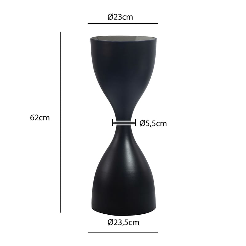 Relvik pyöreä sivupöytä 23 cm metallia ja lasia - musta - Sisustustuotteet - Maljakko
