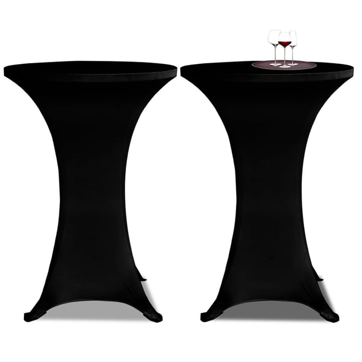 Seisovan Pöydän Päällyste Ã˜ 70 cm Musta Stretch 2 kpl - Musta - Kaitaliina - Keittiötekstiilit