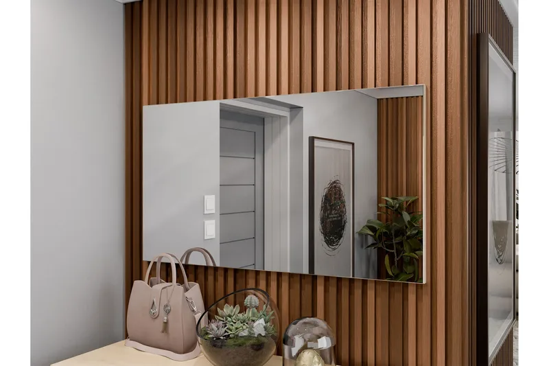 Agawal Seinälle ripustettava Peili Suorakulmainen 100 cm - Ruskea - Sisustustuotteet - Peili