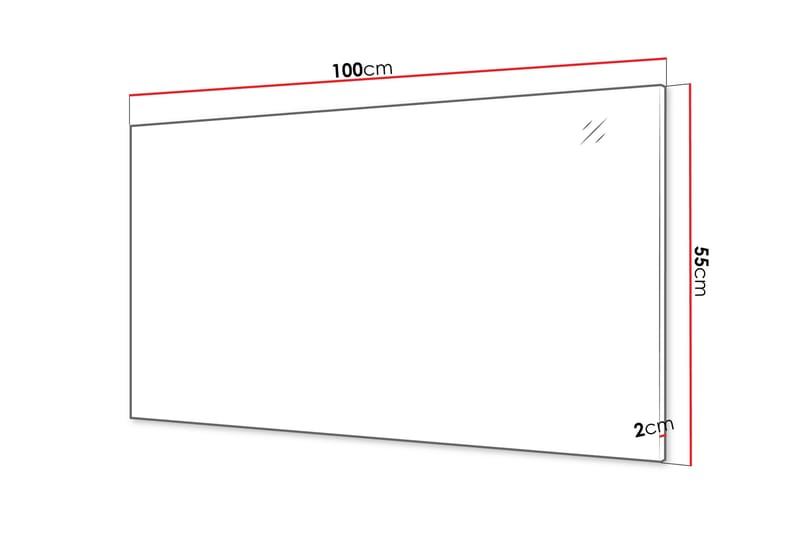 Agawal Seinäpeili Suorakulmainen 100 cm - Valkoinen - Sisustustuotteet - Peili