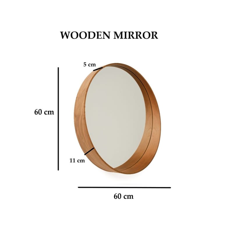 Aldrosin seinäkiinnitteinen peili Pyöreä 60 cm - Valkoinen - Sisustustuotteet - Peili