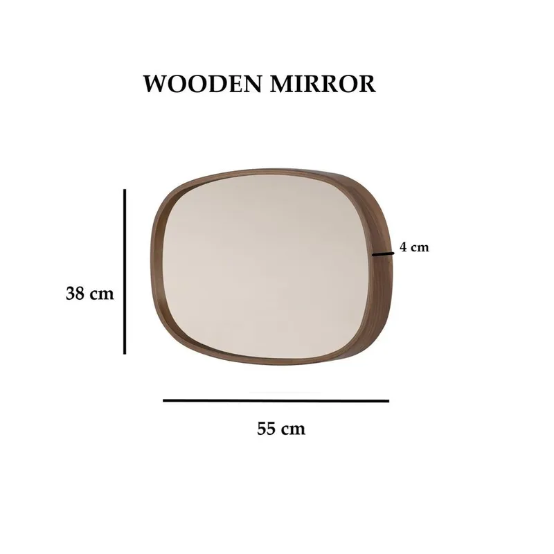 Aranfield seinäkiinnitteinen peili Suorakulmainen 55 cm - Ruskea - Sisustustuotteet - Peili