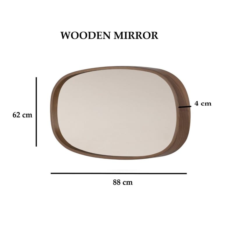 Aranfield seinäkiinnitteinen peili Suorakulmainen 88 cm - Ruskea/Valkoinen - Sisustustuotteet - Peili