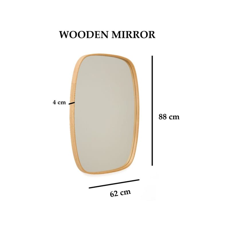 Aranfield seinäkiinnitteinen peili Suorakulmainen 62 cm - Ruskea - Sisustustuotteet - Peili