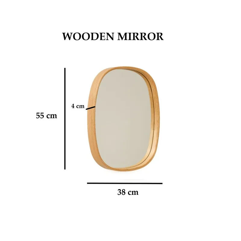 Aranfield seinäkiinnitteinen peili Suorakulmainen 38 cm - Ruskea/Valkoinen - Sisustustuotteet - Peili