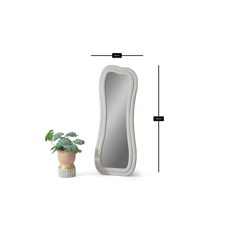 Bordentown Lattiapeili 65 x 170 cm - Kermanvalkoinen - Sisustustuotteet - Peili - Lattiapeili