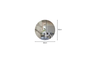 Buhem Seinälle ripustettava peili Pyöreä 60 cm - Beige - Sisustustuotteet - Peili