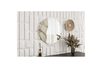Buhem Seinälle ripustettava peili Pyöreä 60 cm - Beige - Sisustustuotteet - Peili