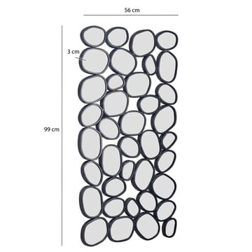 Corano Seinäpeili 56x99 cm Orgaaninen Epäsymmetrinen - Musta ja hopeanvärinen - Sisustustuotteet - Peili