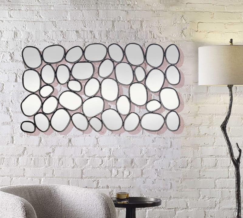 Corano Seinäpeili 56x99 cm Orgaaninen Epäsymmetrinen - Musta ja hopeanvärinen - Sisustustuotteet - Peili