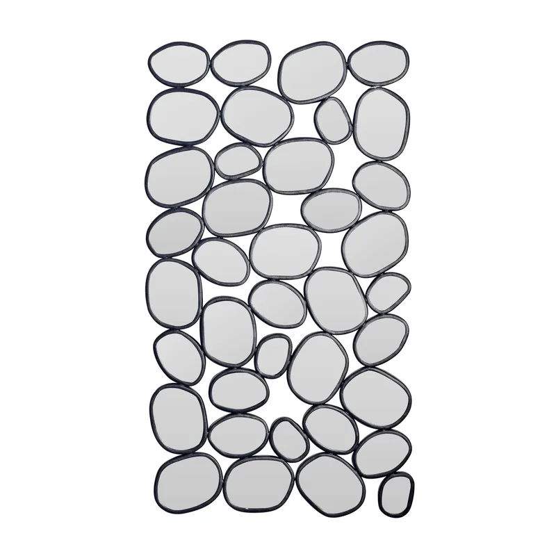 Corano Seinäpeili 56x99 cm Orgaaninen Epäsymmetrinen, Musta ja hopeanvärinen