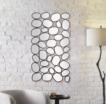 Corano Seinäpeili 56x99 cm Orgaaninen Epäsymmetrinen - Musta ja hopeanvärinen - Sisustustuotteet - Peili