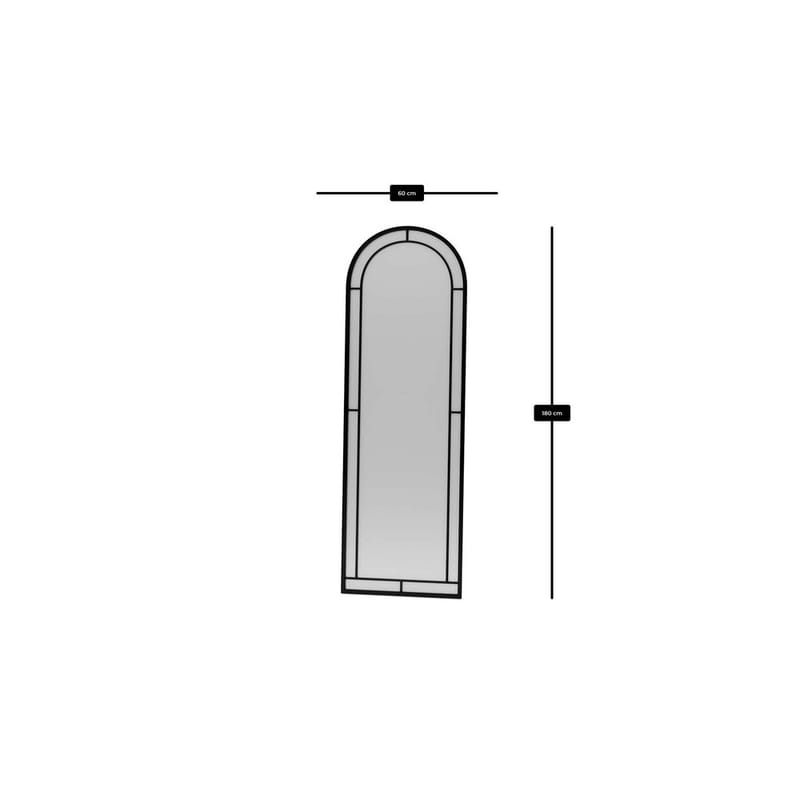 Dasina Lattiapeili 60 x 180 cm - Musta - Sisustustuotteet - Peili - Lattiapeili