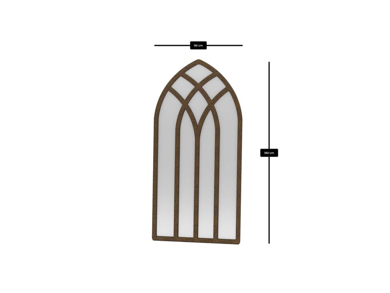 Delvi lattiapeili 90x180 cm - Ruskea - Sisustustuotteet - Peili - Lattiapeili
