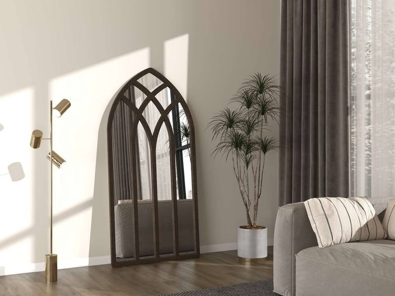 Delvi lattiapeili 90x180 cm - Ruskea - Sisustustuotteet - Peili - Lattiapeili