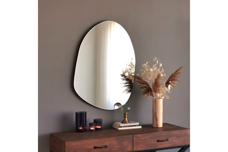 Epäsymmetrinen Peili 75x55 cm - Musta - Sisustustuotteet - Peili