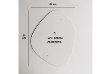 Epäsymmetrinen Peili 67x85 cm - Musta - Sisustustuotteet - Peili