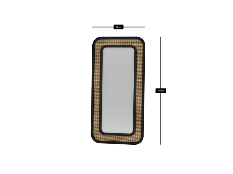 Estevan lattiapeili 90x180 cm - Musta - Sisustustuotteet - Peili - Lattiapeili