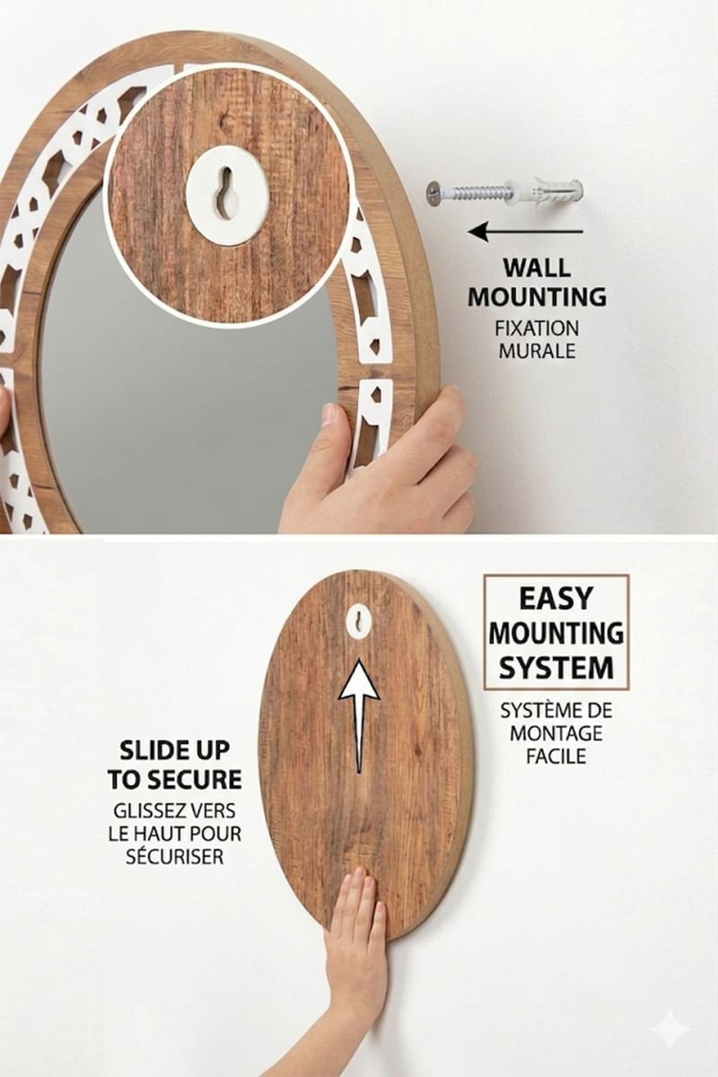 Decorative Wooden Mirror Homitis - Sisustustuotteet - Peili - Eteispeili