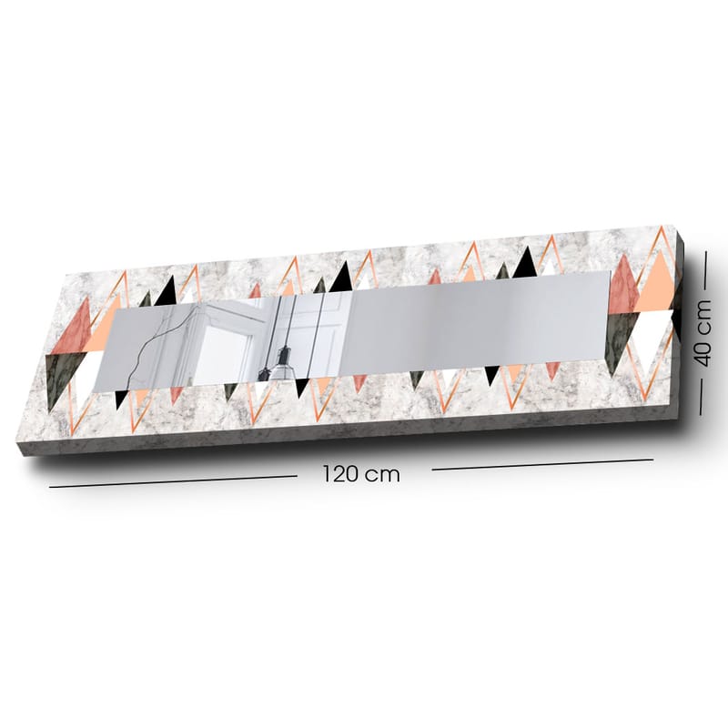 Koristepeili 40x120 cm - Monivärinen - Sisustustuotteet - Peili - Eteispeili
