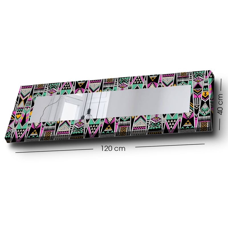 Koristepeili 40x120 cm - Monivärinen - Sisustustuotteet - Peili - Eteispeili