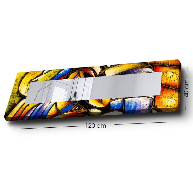 Koristepeili 40x120 cm - Monivärinen - Sisustustuotteet - Peili - Eteispeili