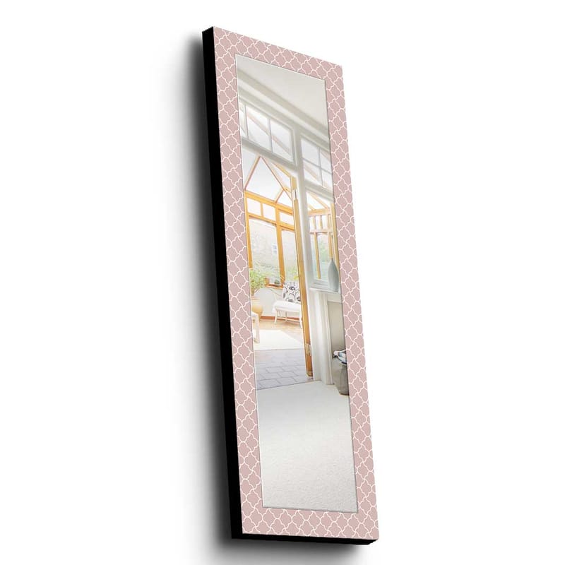 Koristepeili 40x120 cm - Roosa/Valkoinen - Sisustustuotteet - Peili - Eteispeili
