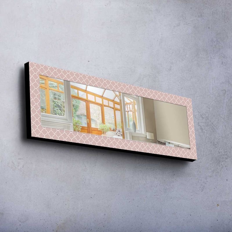 Koristepeili 40x120 cm - Roosa/Valkoinen - Sisustustuotteet - Peili - Eteispeili