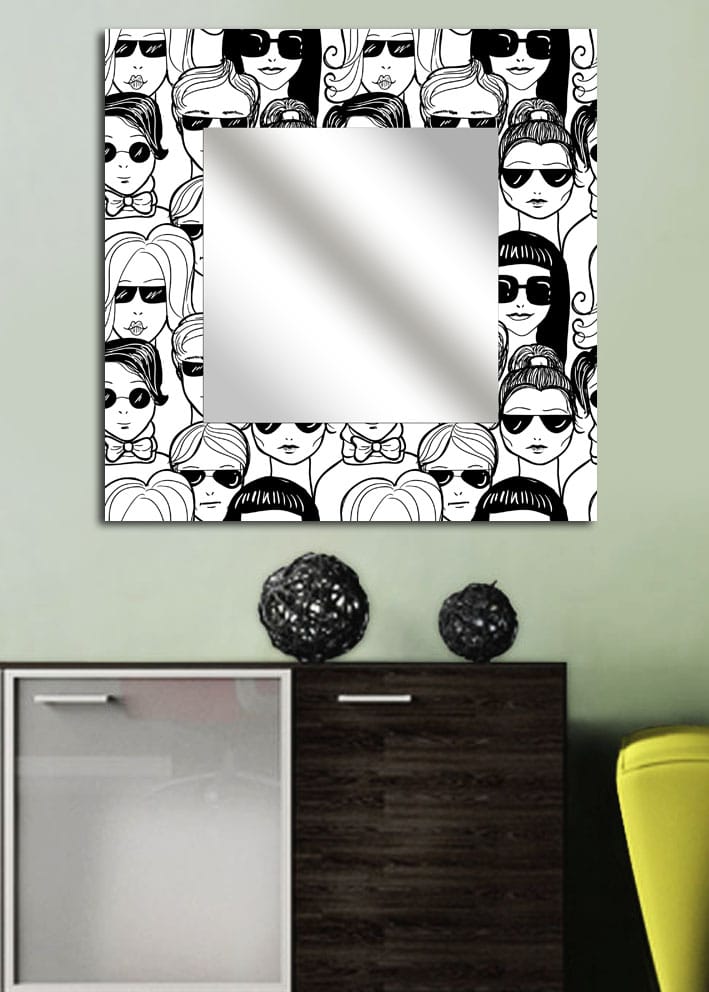 Koristepeili 50x50 cm - Monivärinen - Sisustustuotteet - Peili - Eteispeili