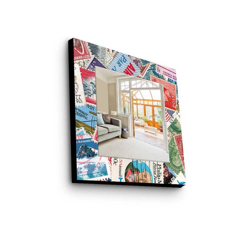 Koristepeili 50x50 cm - Monivärinen - Sisustustuotteet - Peili - Eteispeili