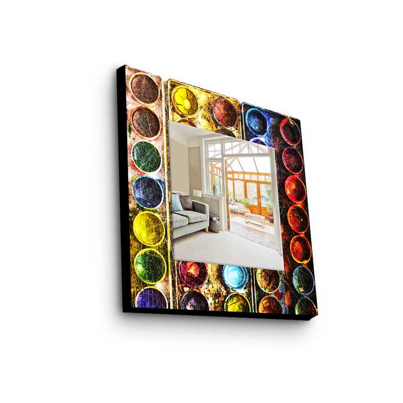 Koristepeili 50x50 cm - Monivärinen - Sisustustuotteet - Peili - Eteispeili
