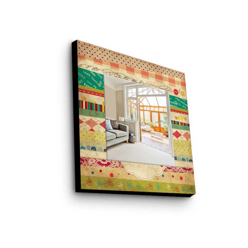 Koristepeili 50x50 cm - Monivärinen - Sisustustuotteet - Peili - Eteispeili