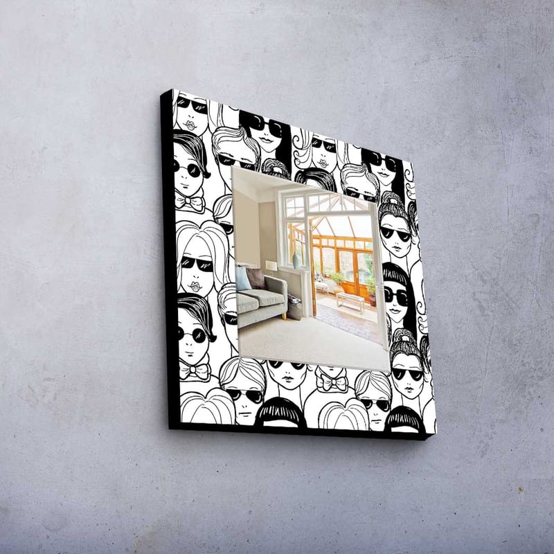 Koristepeili 50x50 cm - Monivärinen - Sisustustuotteet - Peili - Eteispeili