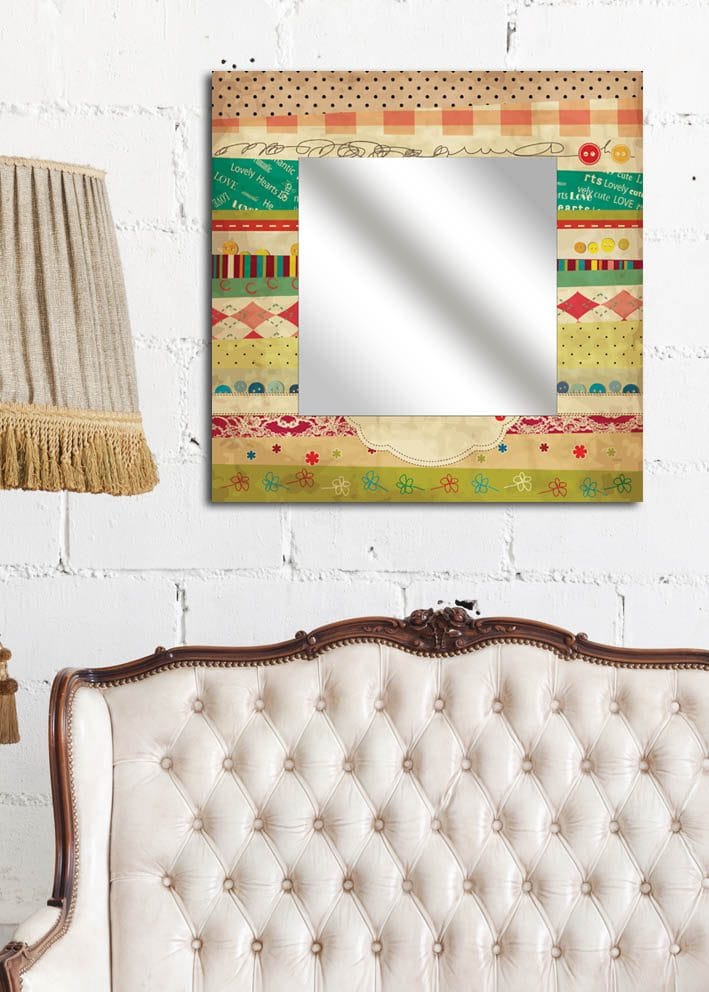 Koristepeili 50x50 cm, Monivärinen