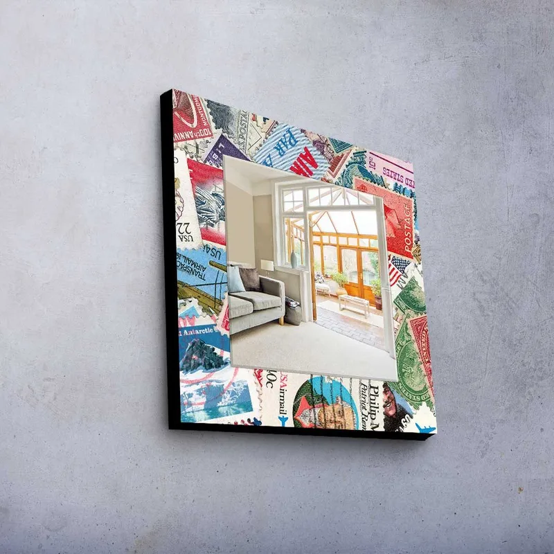 Koristepeili 50x50 cm - Monivärinen - Sisustustuotteet - Peili - Eteispeili