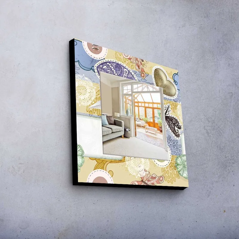 Koristepeili 50x50 cm - Monivärinen - Sisustustuotteet - Peili - Eteispeili