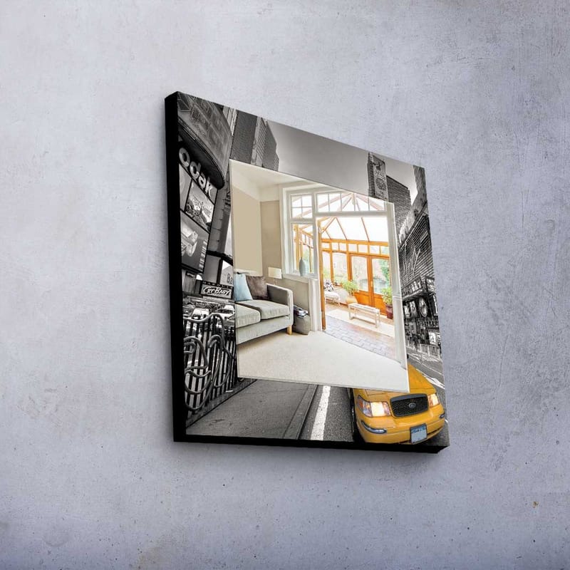 Koristepeili 50x50 cm - Monivärinen - Sisustustuotteet - Peili - Eteispeili