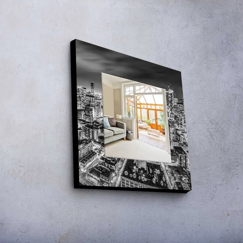 Koristepeili 50x50 cm - Monivärinen - Sisustustuotteet - Peili - Eteispeili