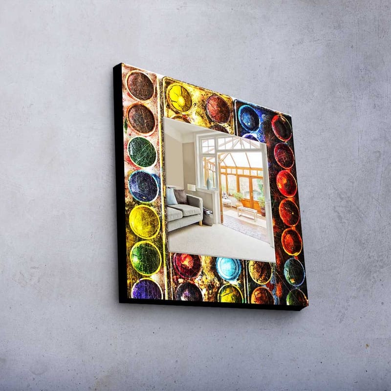 Koristepeili 50x50 cm - Monivärinen - Sisustustuotteet - Peili - Eteispeili