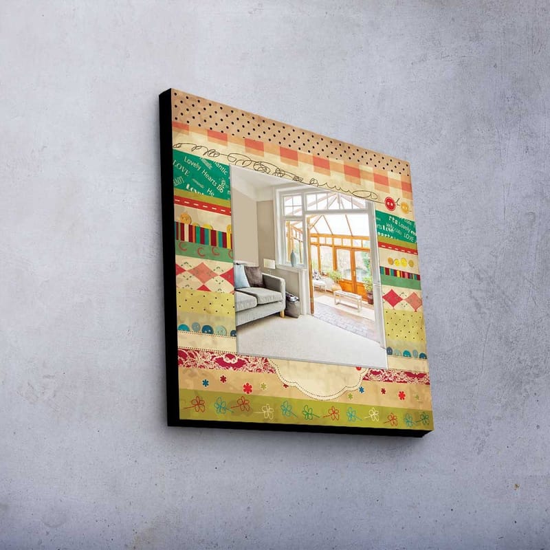 Koristepeili 50x50 cm - Monivärinen - Sisustustuotteet - Peili - Eteispeili