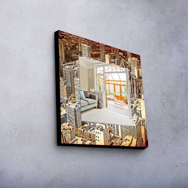 Koristepeili 50x50 cm - Monivärinen - Sisustustuotteet - Peili - Eteispeili