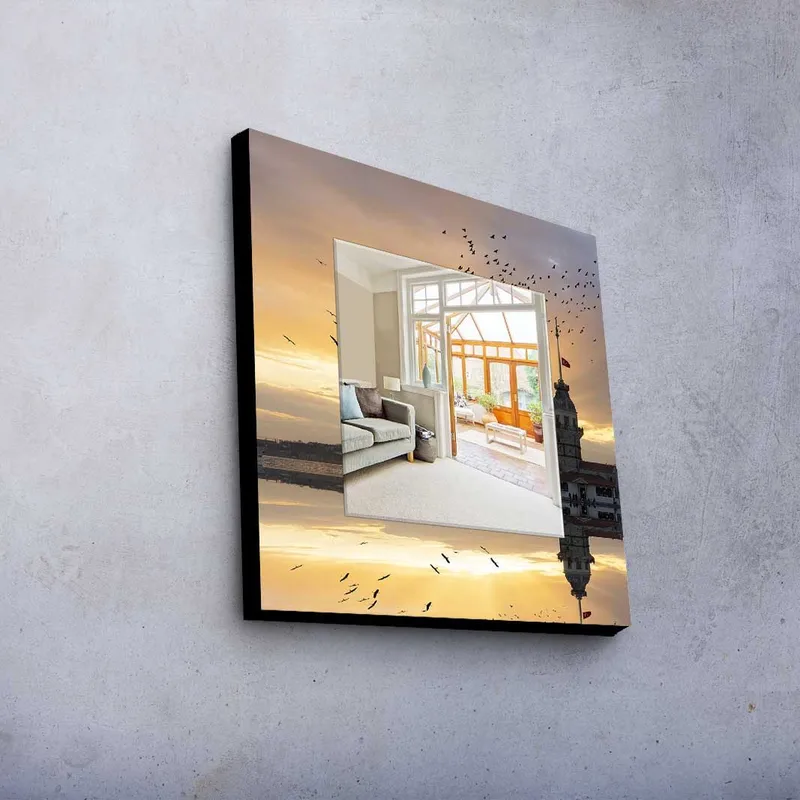 Koristepeili 50x50 cm - Monivärinen - Sisustustuotteet - Peili - Eteispeili